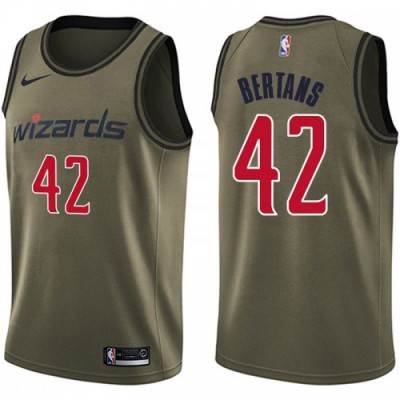 Nike Washington Wizards #42 Davis Bertans Green Salute to Service Youth NBA Swingman Jersey